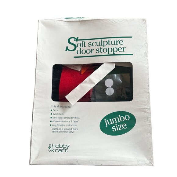 Soft Sculpture Door Stopper Kit "Snowman" Jumbo 28" Tall Hobby Kraft VTG - Picture 2 of 5